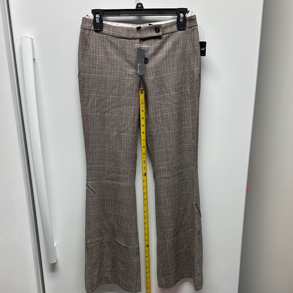 The Limited Tan Plaid Flare Pants